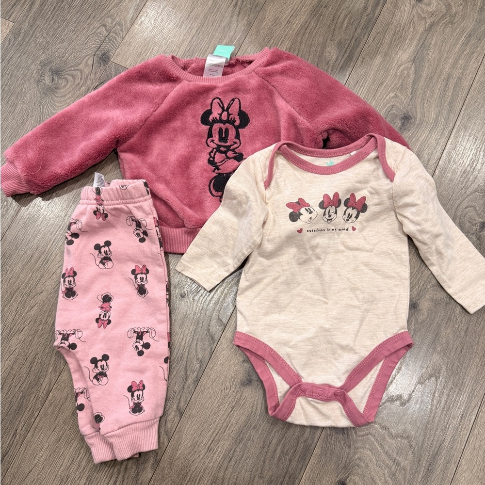 Disney Pink and Cream Minnie Mouse Matching Set
